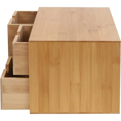 Bamboo Desk Organizer Drawers, Recess Handles