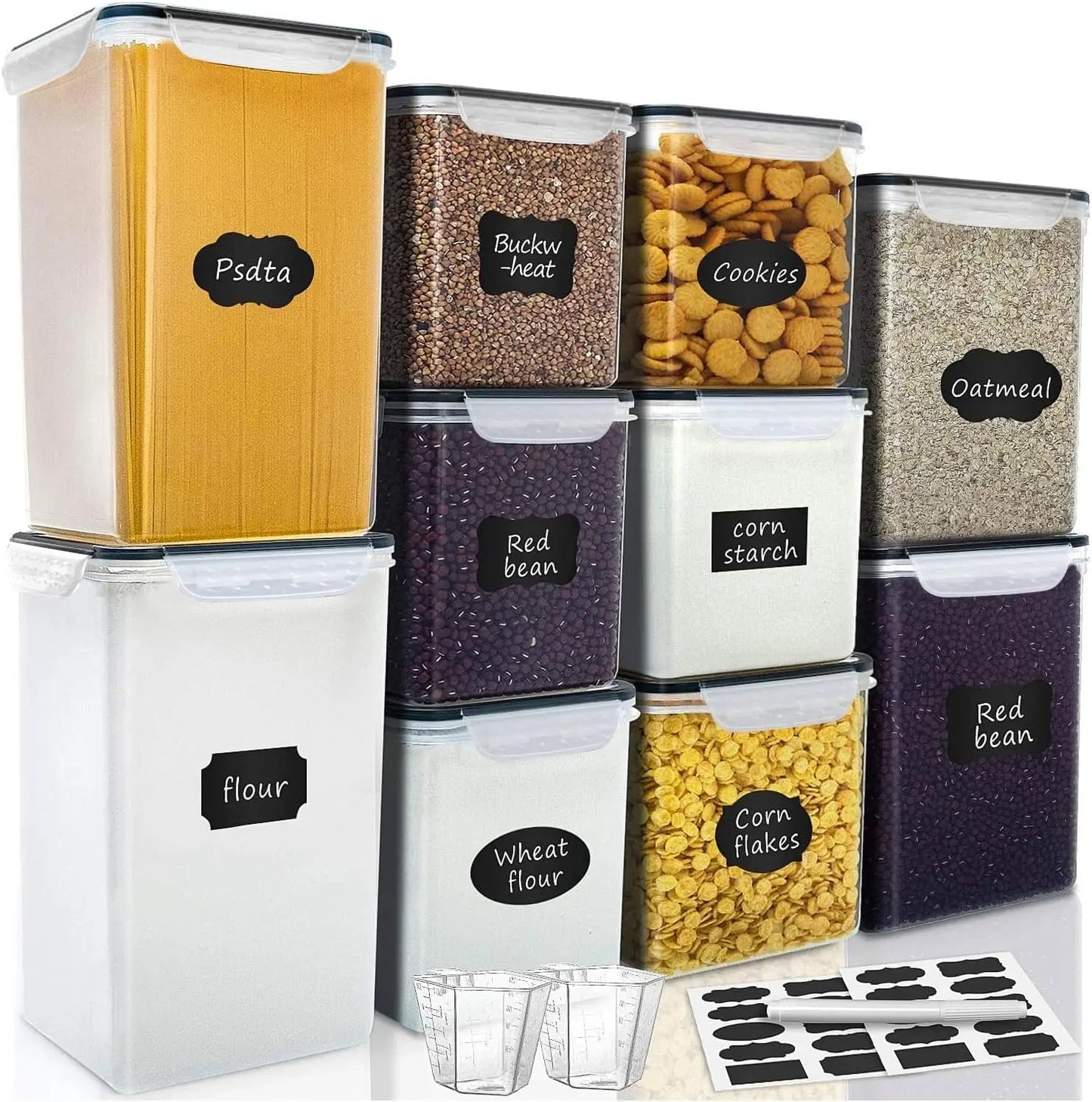 Large Airtight Food Storage Containers, 10-Pack