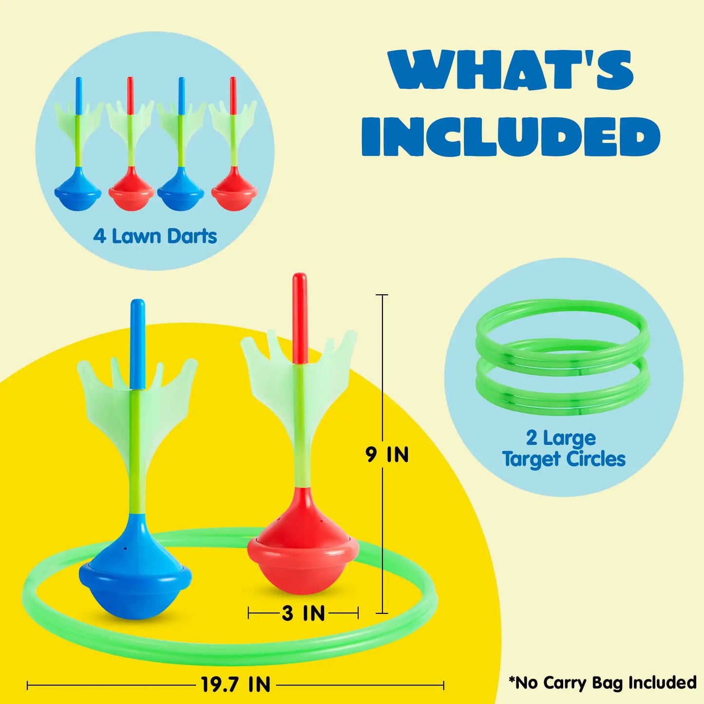 6Pcs Lawn Dart Set, Glow in The Dark