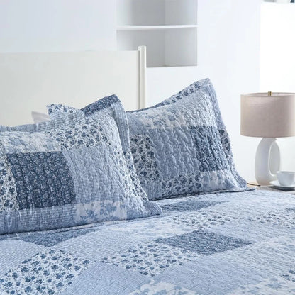 Cotton Quilted Bedspread Set, Reversible