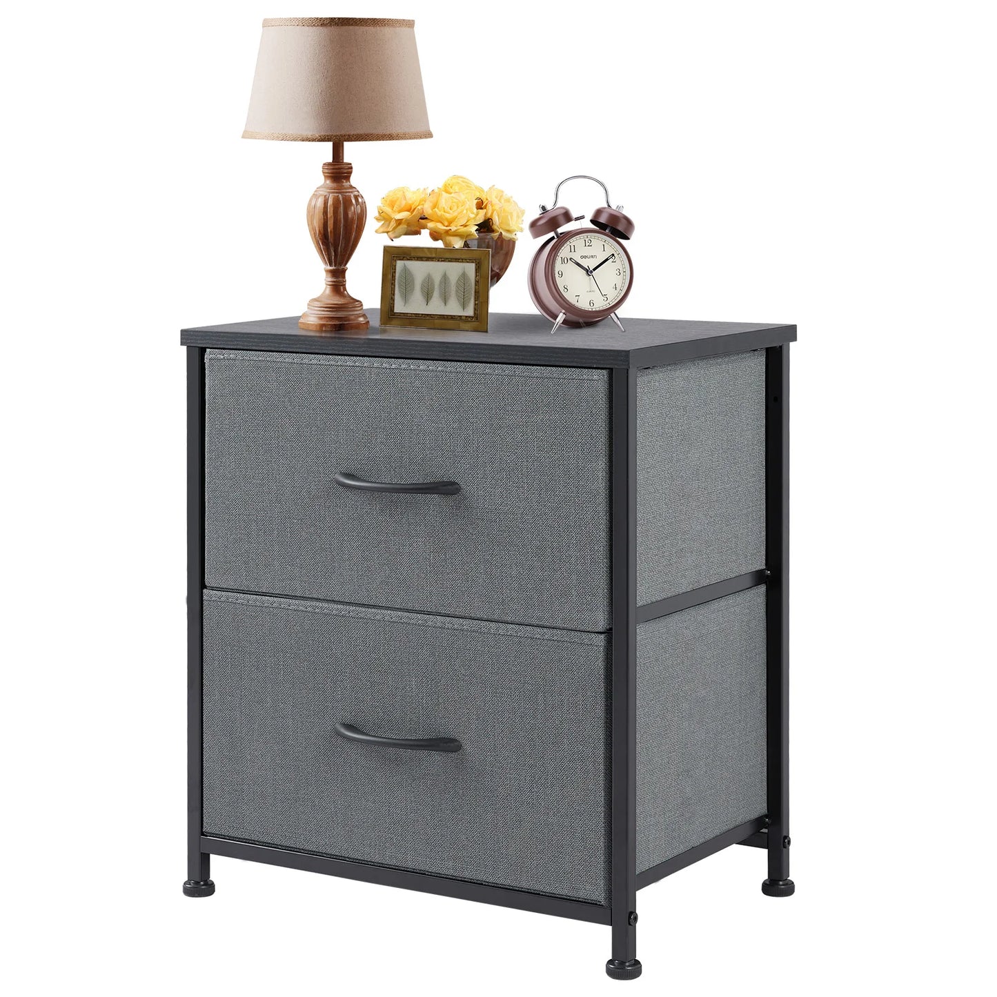 Nightstand, 2 Fabric Drawers