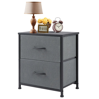 Nightstand, 2 Fabric Drawers
