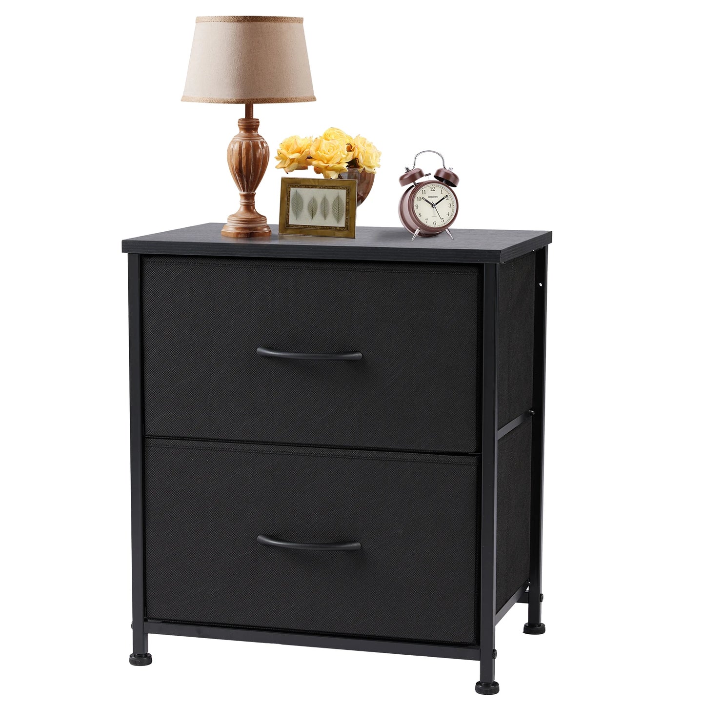 Nightstand, 2 Fabric Drawers