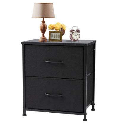 Nightstand, 2 Fabric Drawers