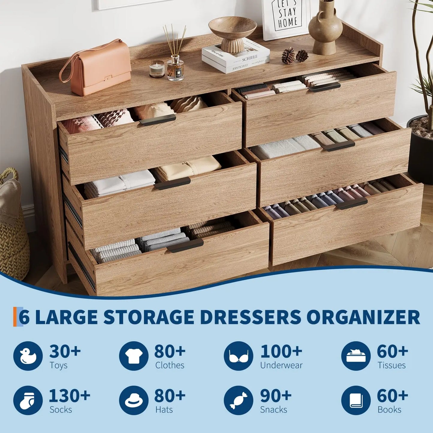 Modern 6-Drawer Dresser