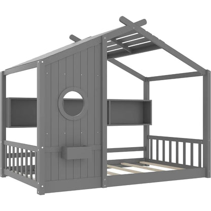 Twin-Sized Floor Bed Frame with top