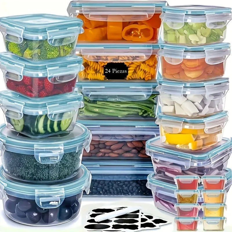 48Pcs Food Storage Set - 24 Airtight Containers & Lid