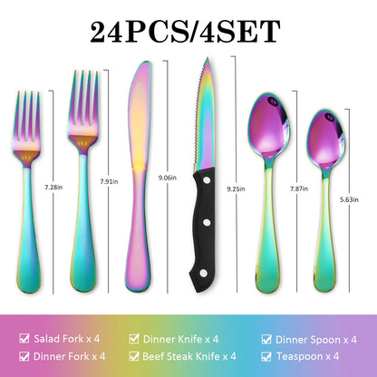24 pcs Silverware Set Service