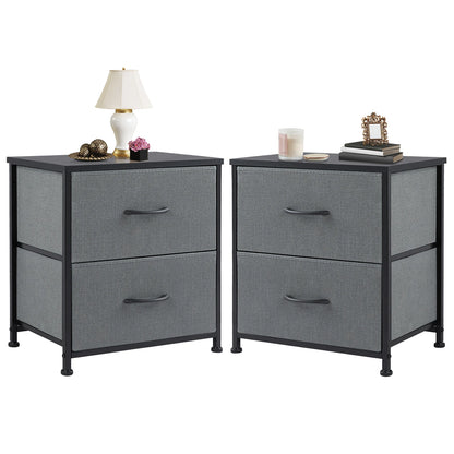 Nightstand, 2 Fabric Drawers