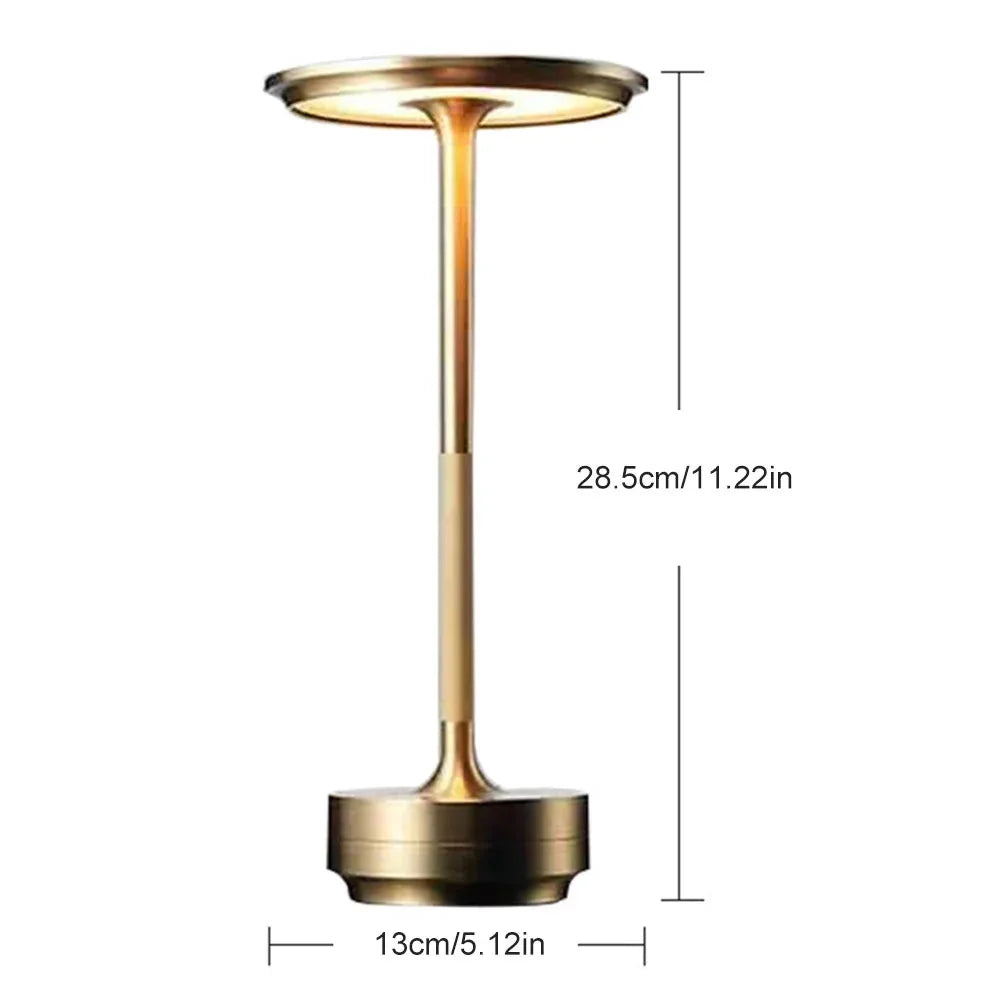 LED Desktop Lamp, Touch Dimming, Metal, USB Recharge