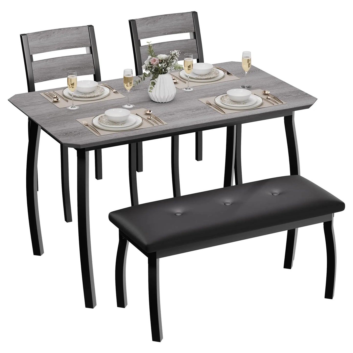 4 Piece Dining Furniture Set, Upholstered