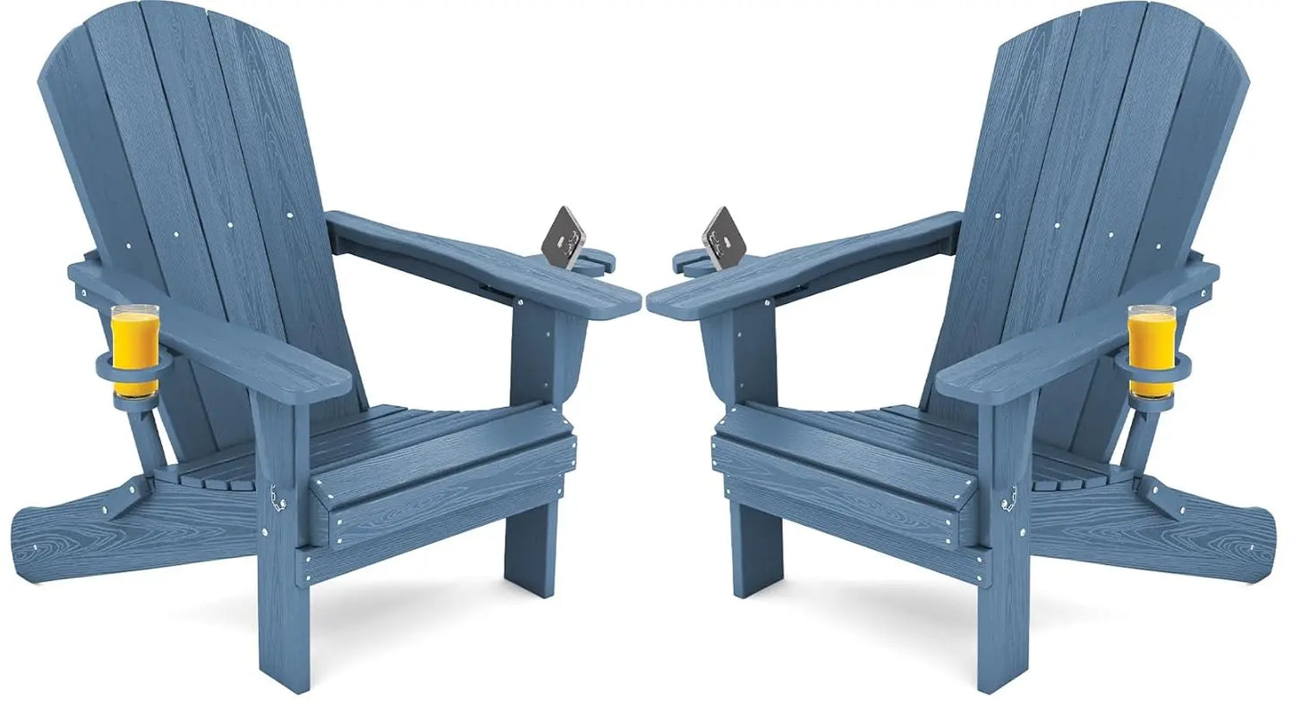 Adirondack Chairs Set of 2 HDPE All Weather Use