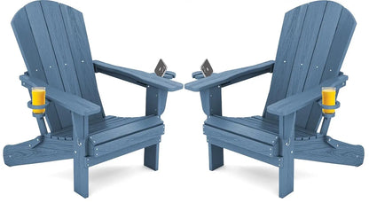 Adirondack Chairs Set of 2 HDPE All Weather Use