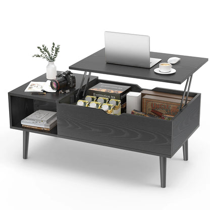 Coffee Table, Adjustable, Storage, Easy Lift Or Lower