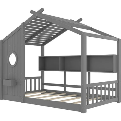 Twin-Sized Floor Bed Frame with top