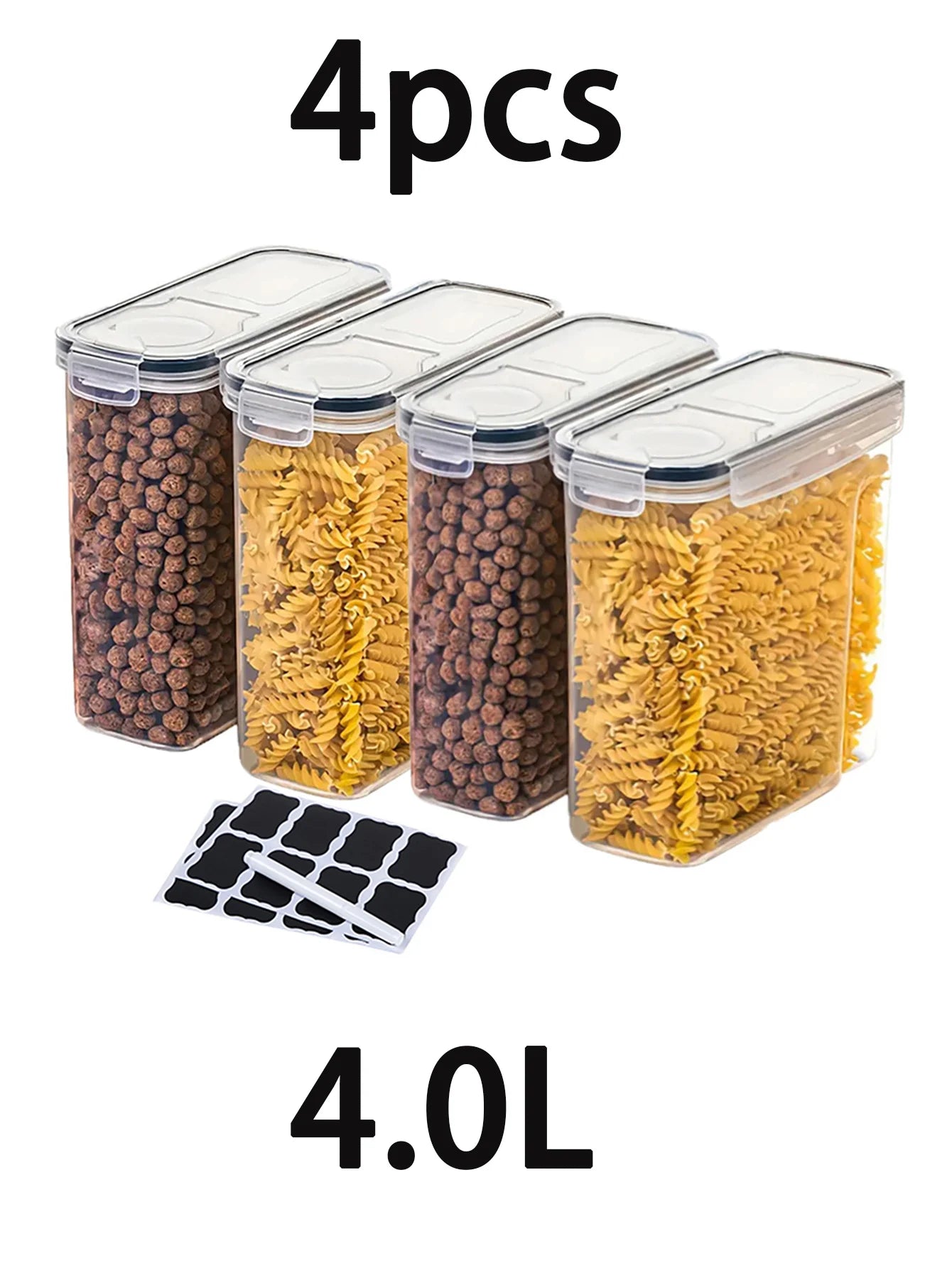 4pcs  Large Food Storage Containers With Lids