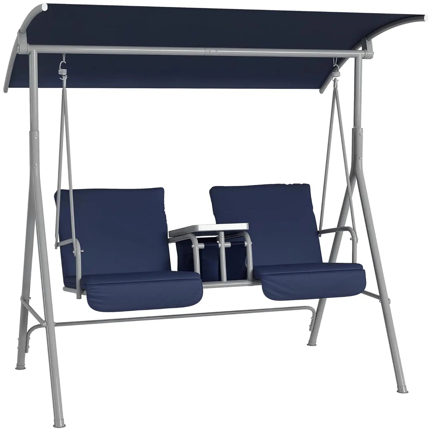 Outdoor Porch Swing with Stand and Canopy