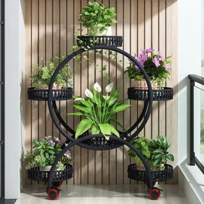 6 Pot Plant Stand on 4-Wheels