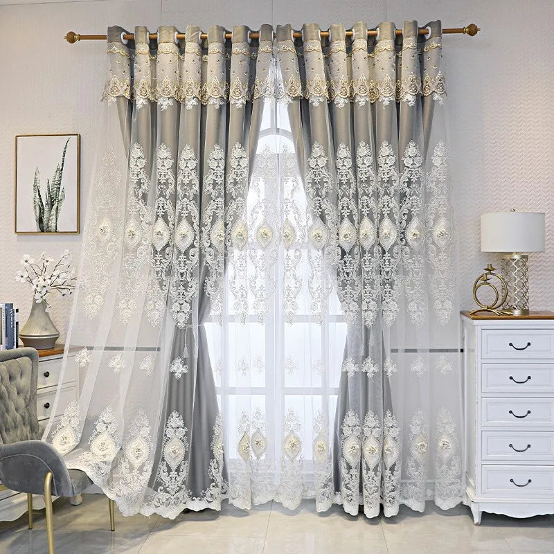 1PC Curtains dual-layer design for privacy and light control