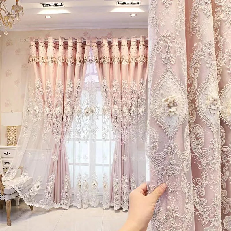 1PC Curtains dual-layer design for privacy and light control