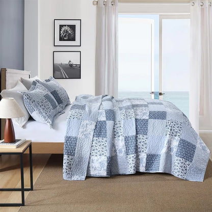 Cotton Quilted Bedspread Set, Reversible