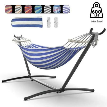 Hammock with Adjustable Stand, Storage Bag, 600lb Capacity