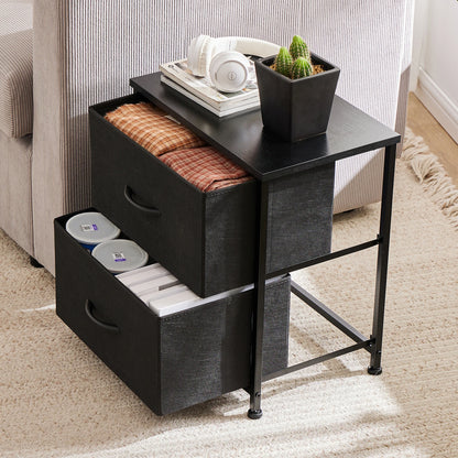 Nightstand, 2 Fabric Drawers