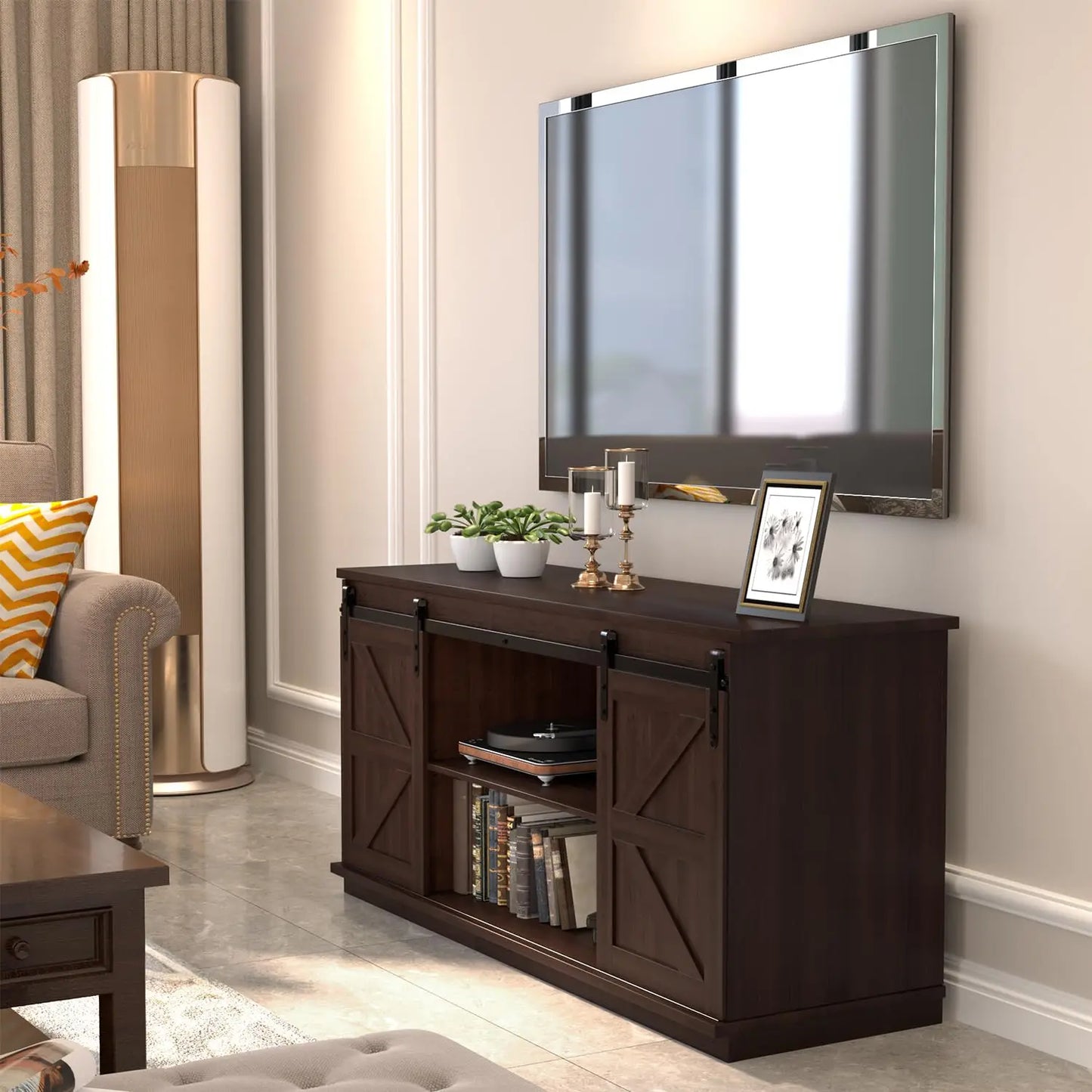 Entertainment Center with Storage Cabinets