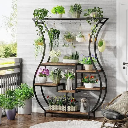 70.9 Inch Tall 6-Tier Vase-Shaped Ladder Plant Stand
