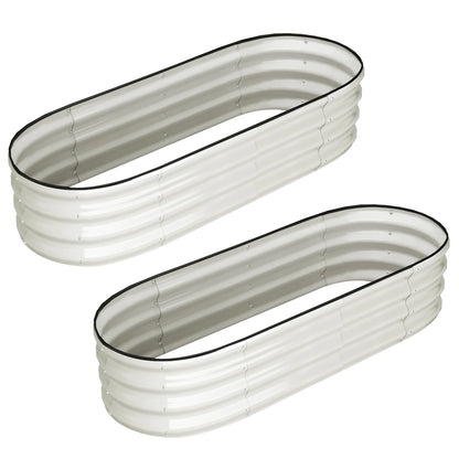 2 Pcs 4.5x2x1ft Raised Garden Bed, Galvanized