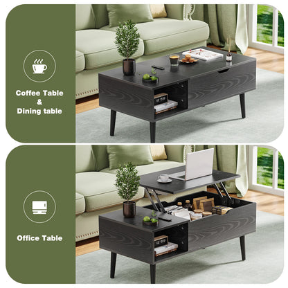 Coffee Table, Adjustable, Storage, Easy Lift Or Lower