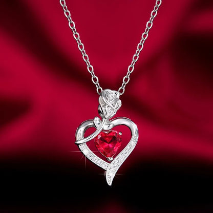 Elegant Style Heart shaped Pendant Necklace Without Box