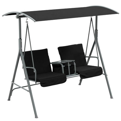 Outdoor Porch Swing with Stand and Canopy
