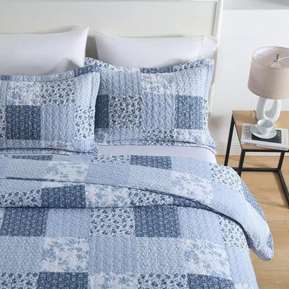 Cotton Quilted Bedspread Set, Reversible
