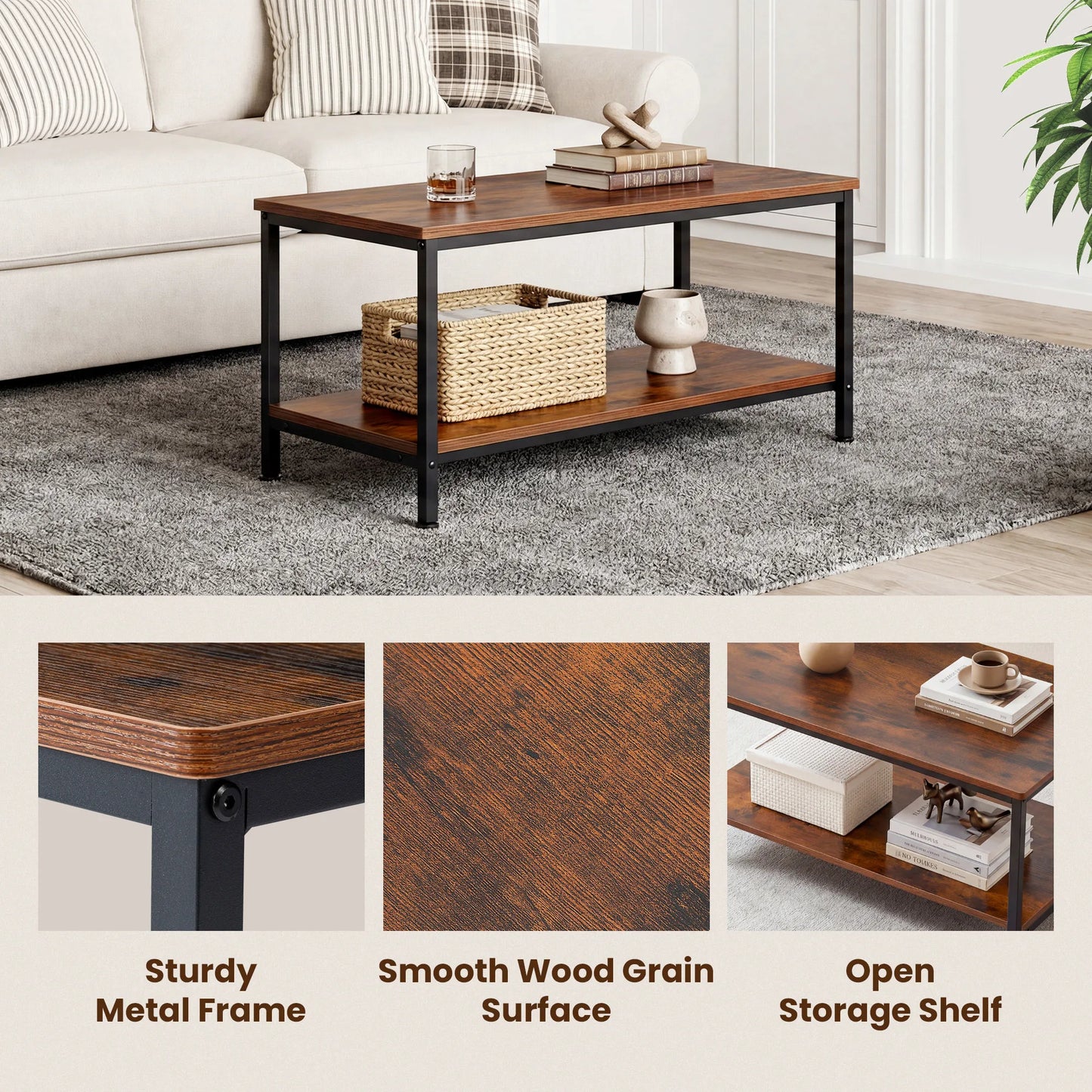 31IN Wood Coffee Table