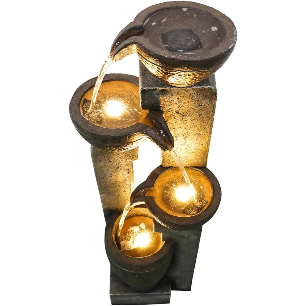 40''H 4-Tier Outdoor Garden Water Fountain