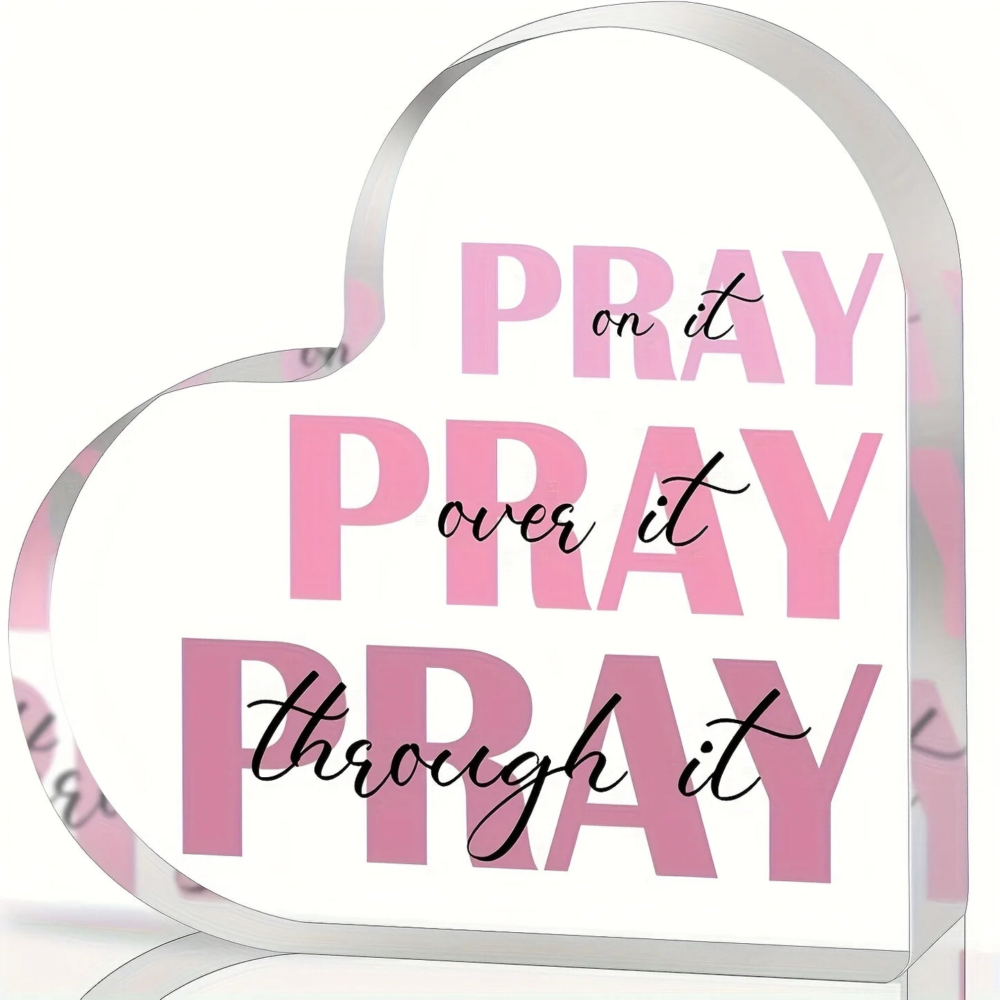 Elegant Heart-Shaped Acrylic Prayer Decor