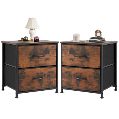 Nightstand, 2 Fabric Drawers