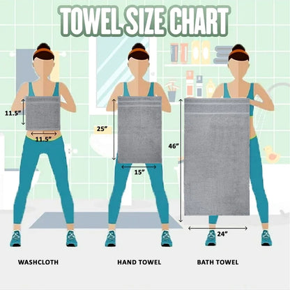 10 Piece Cotton Towel Set Soft Absorbent
