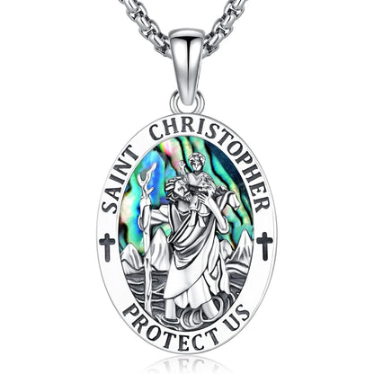 Saint Christopher Necklace, Sterling Silver