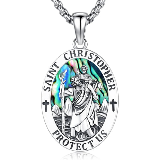 Saint Christopher Necklace, Sterling Silver