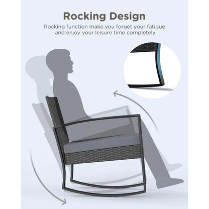 3 Piece Patio furniture with rocking chairs