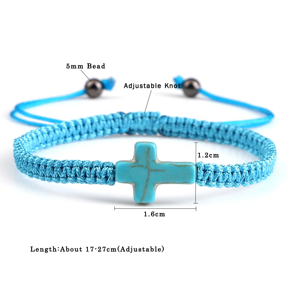 Hand Woven Jesus Cross Bracelet  Friendship Jewelry