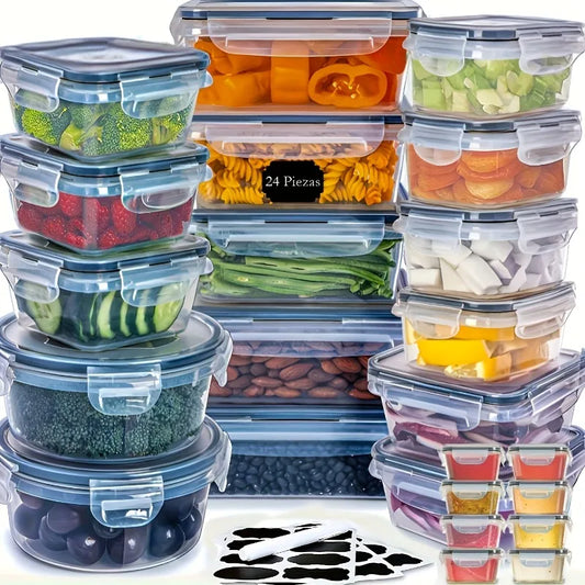 48Pcs Food Storage Set - 24 Airtight Containers & Lid