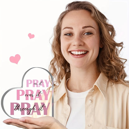 Elegant Heart-Shaped Acrylic Prayer Decor