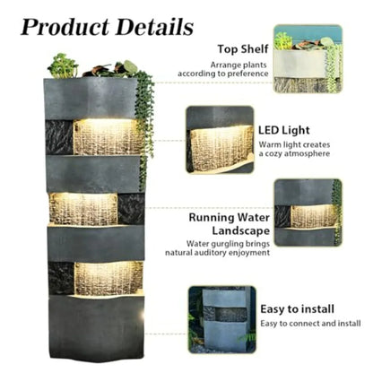 4 Tiers Free Standing Waterfall 40.5''H