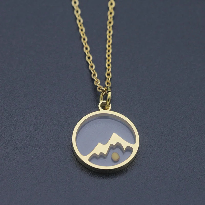 Faith can move mountains necklace stainless steel gold plated tiny mustard seed