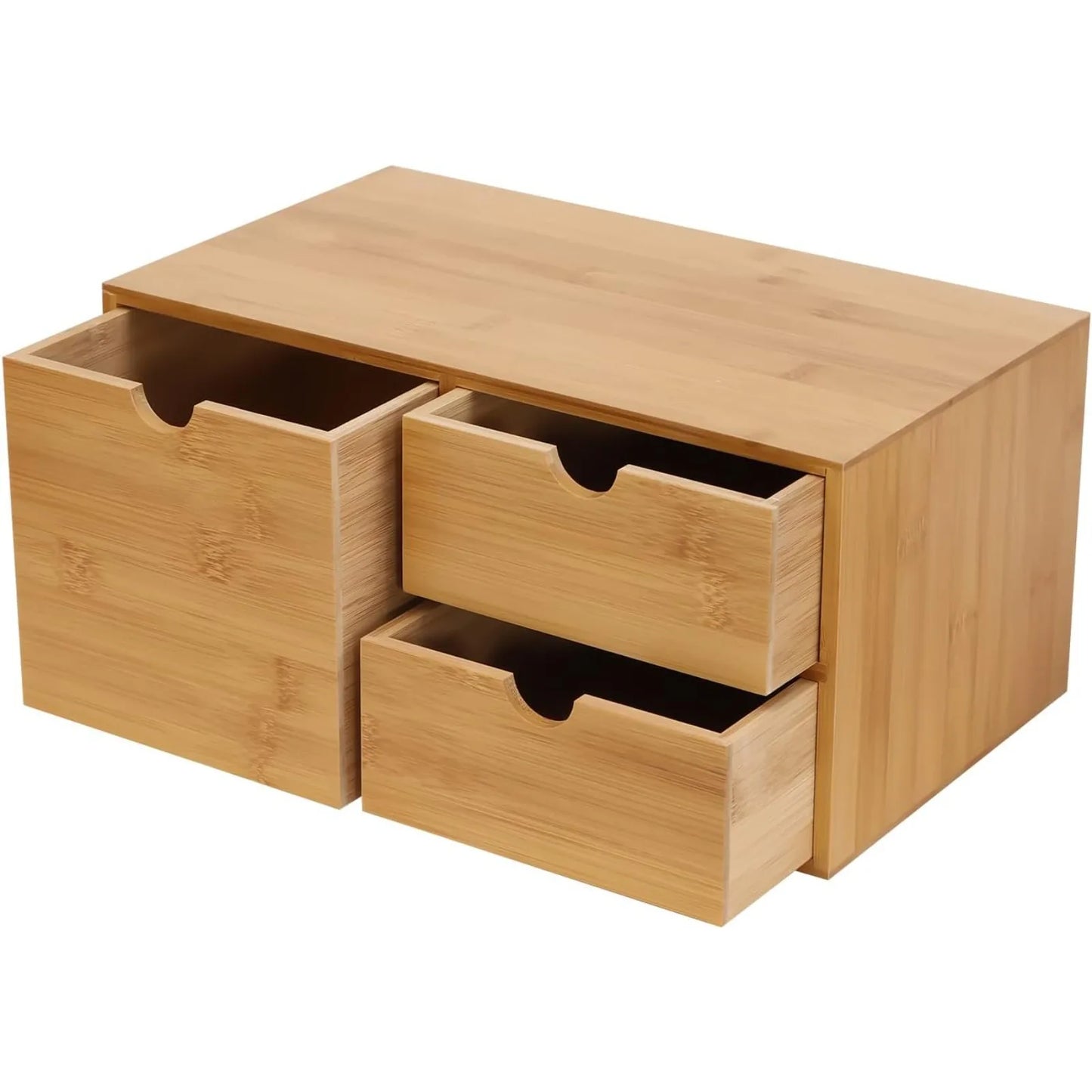 Bamboo Desk Organizer Drawers, Recess Handles