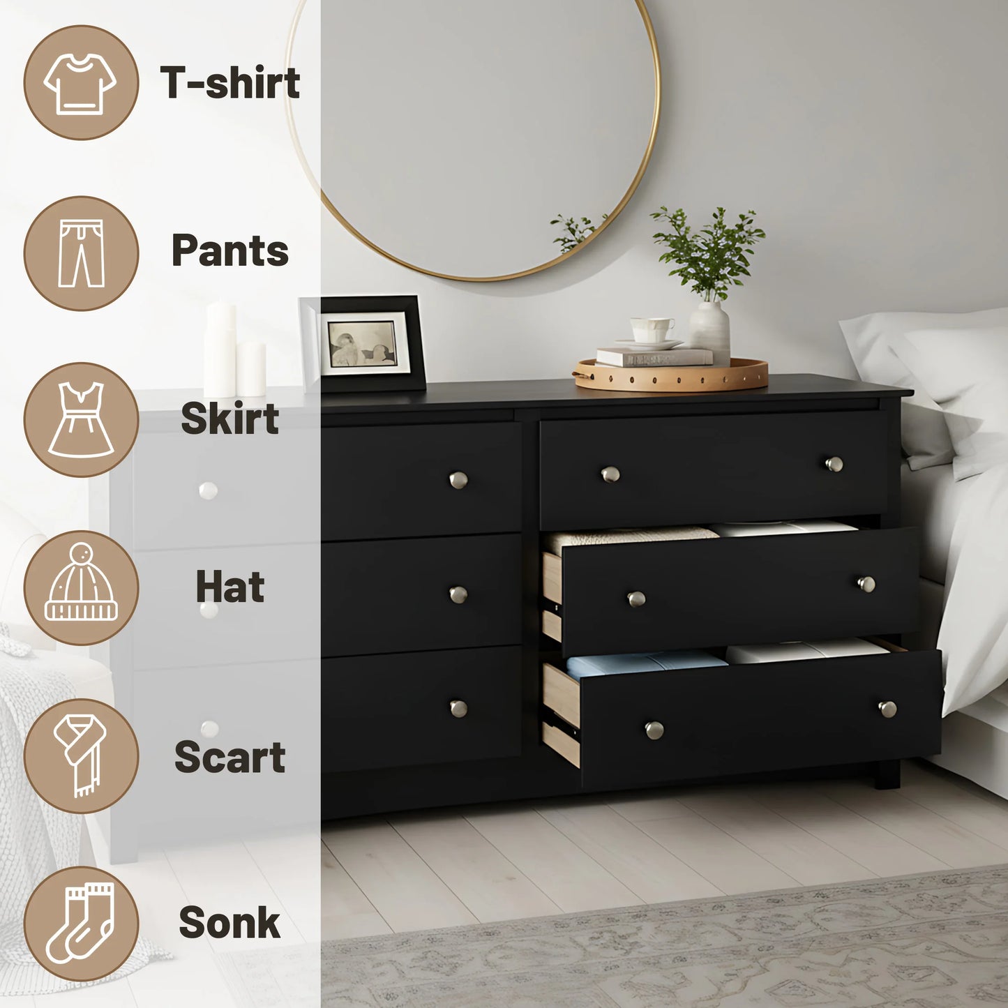 Wide Chest of Drawers