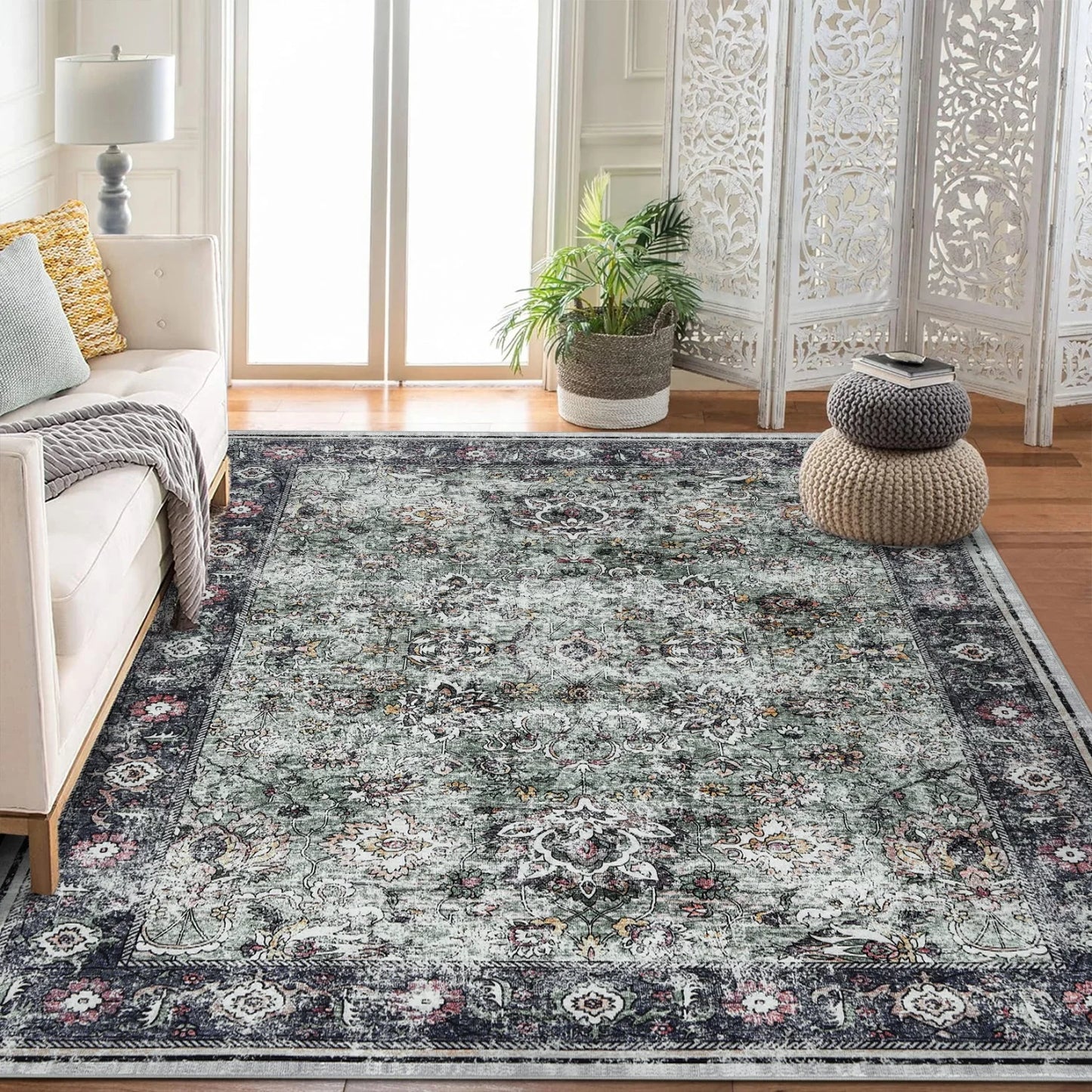 Vintage Area Rug Washable